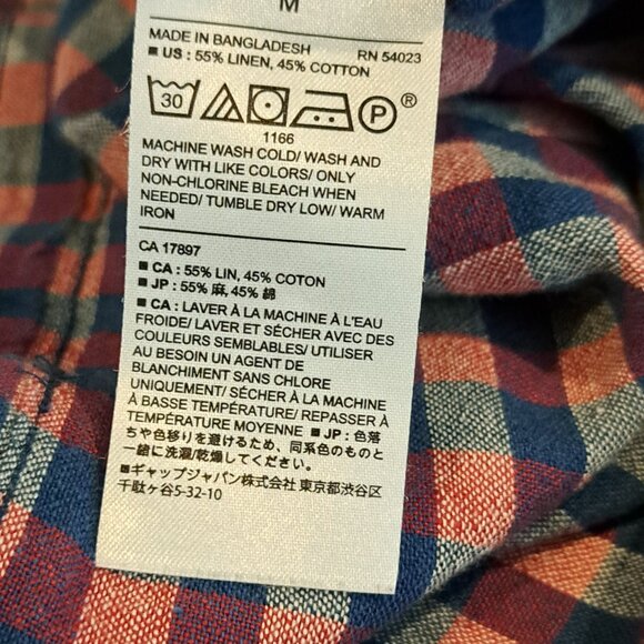 Banana Republic Men's Medium Linen Standard Fit Long Sleeve Button Down Shirt - Picture 8 of 14